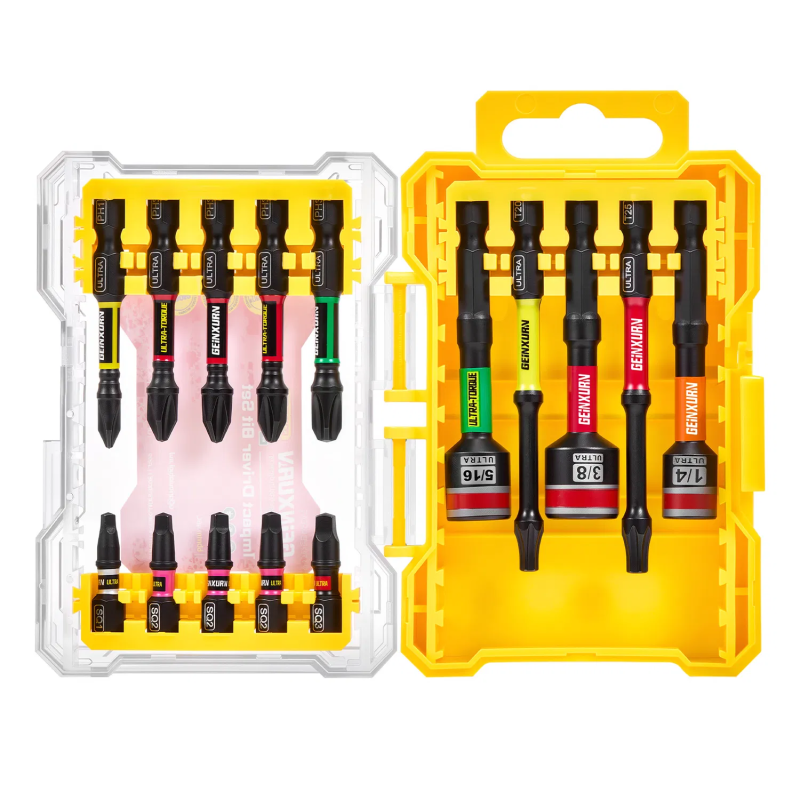 JUEGO 15 PIEZAS BITMAN PRO CAJA PLÁSTICA COLOR AMARILLO
