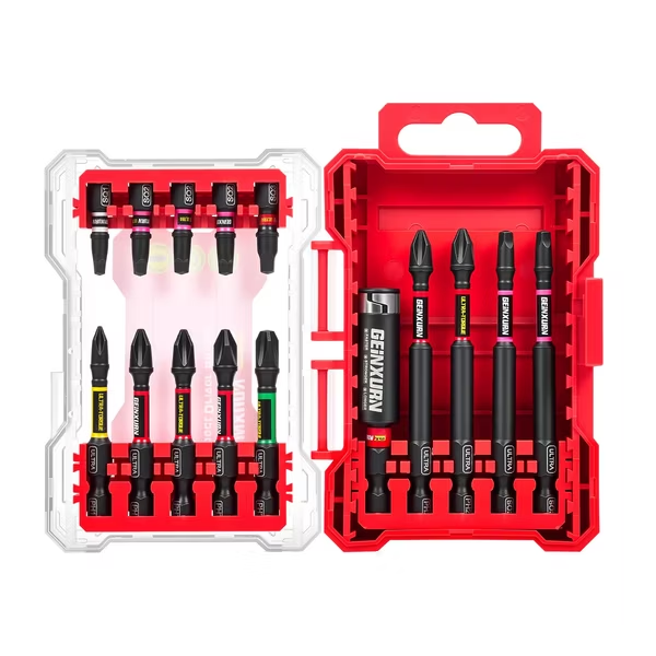JUEGO 15 PIEZAS BITMAN PRO CAJA PLÁSTICA COLOR ROJO