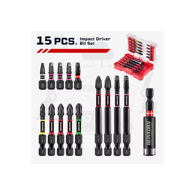 JUEGO 15 PIEZAS BITMAN PRO CAJA PLÁSTICA COLOR ROJO 2